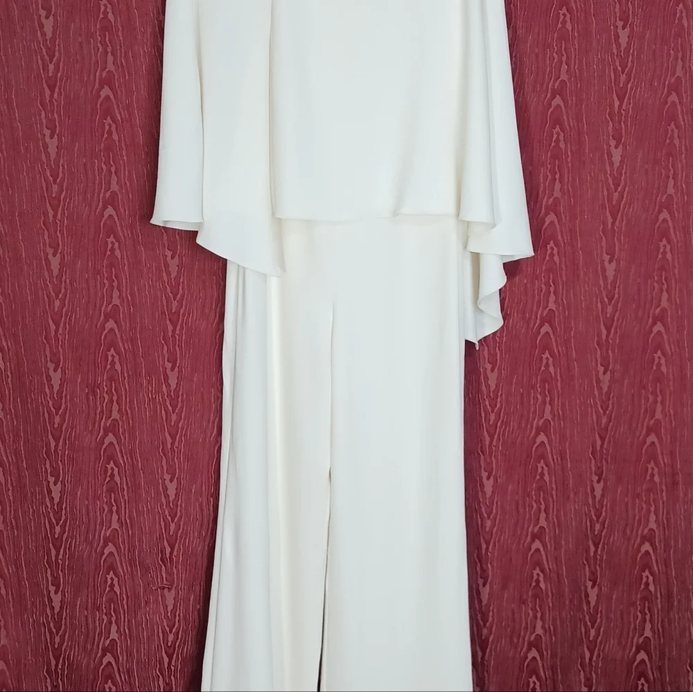 RALPH LAUREN PURPLE LABEL Beige Cape Jumpsuit  Cocktail Dinner Party Women's 6 - Picture 3 of 16